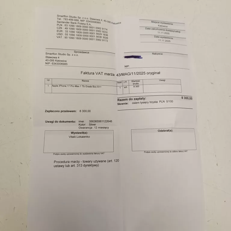 TELEFON IPHONE 17 PRO MAX 1TB BEZ SIECI GWARANCJA!!!!