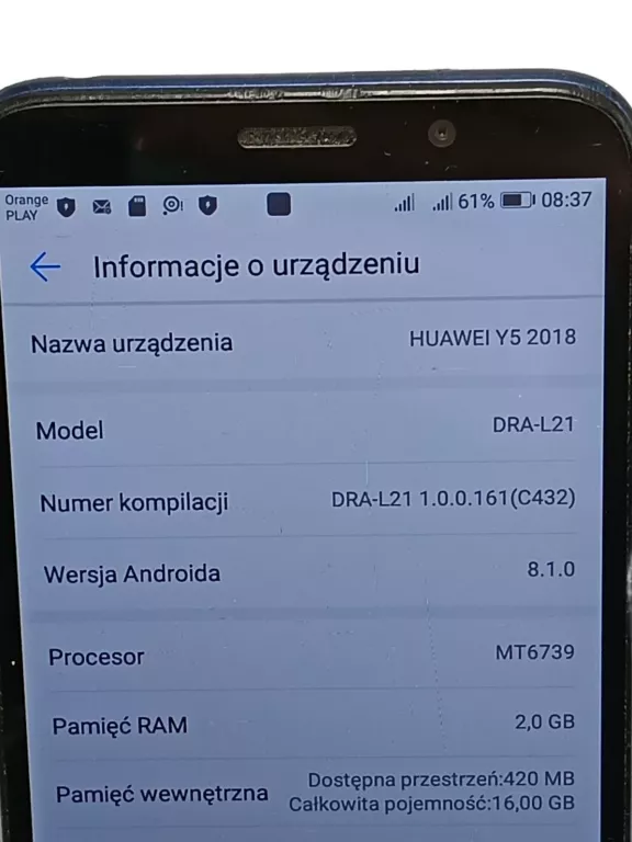 HUAWEI Y5 2018 2/16 GB POLECAMY