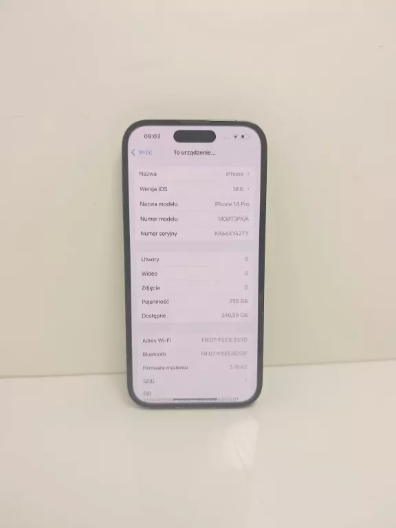 TELEFON IPHONE 14 PRO BAT 86% 256GB