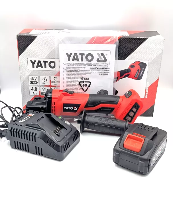 YATO SZLIFIERKA KĄTOWA 18V 125MM 4AH ŁAD YT-828294 #KOMPLET