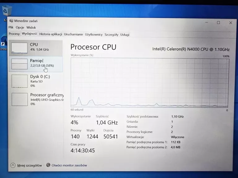 LAPTOP MEDION E4251 /14" /INTEL C. N4020 /4GB RAM /WIN10