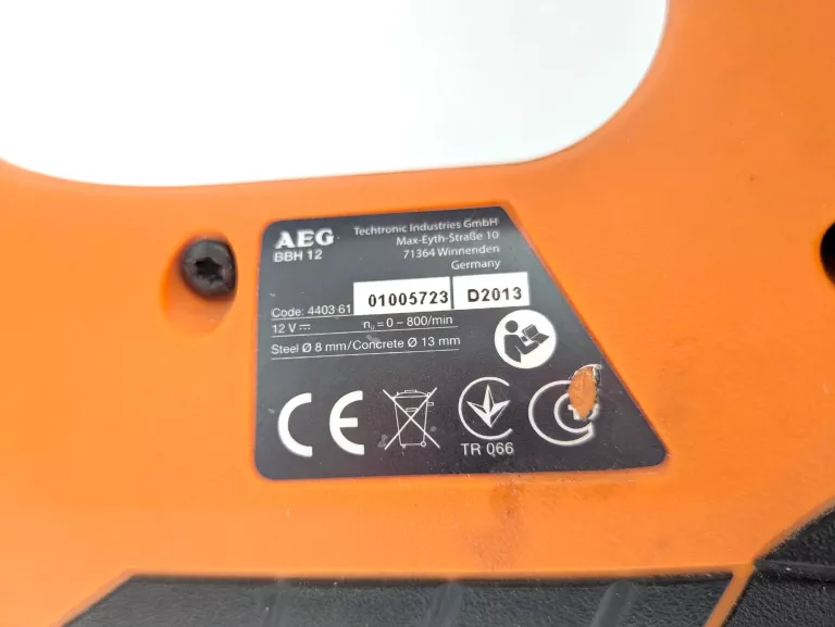 MŁOTOWIERTARKA AEG BBH12 12V SDS-PLUS + AKUMULATOR 2.0AH + ŁADOWARKA