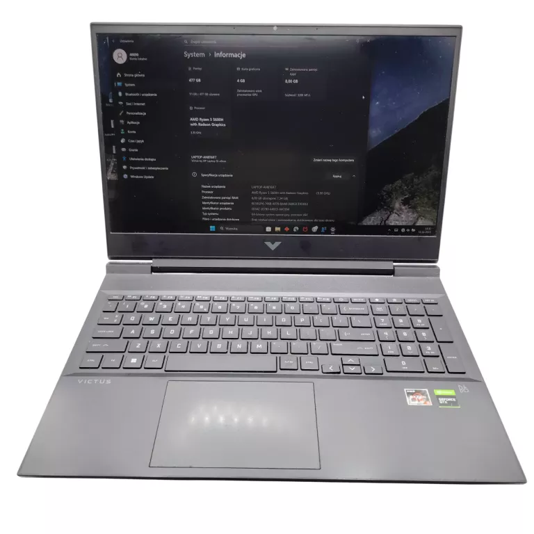 LAPTOP VICTUS AMD RYZEN 5 5600H 8/512