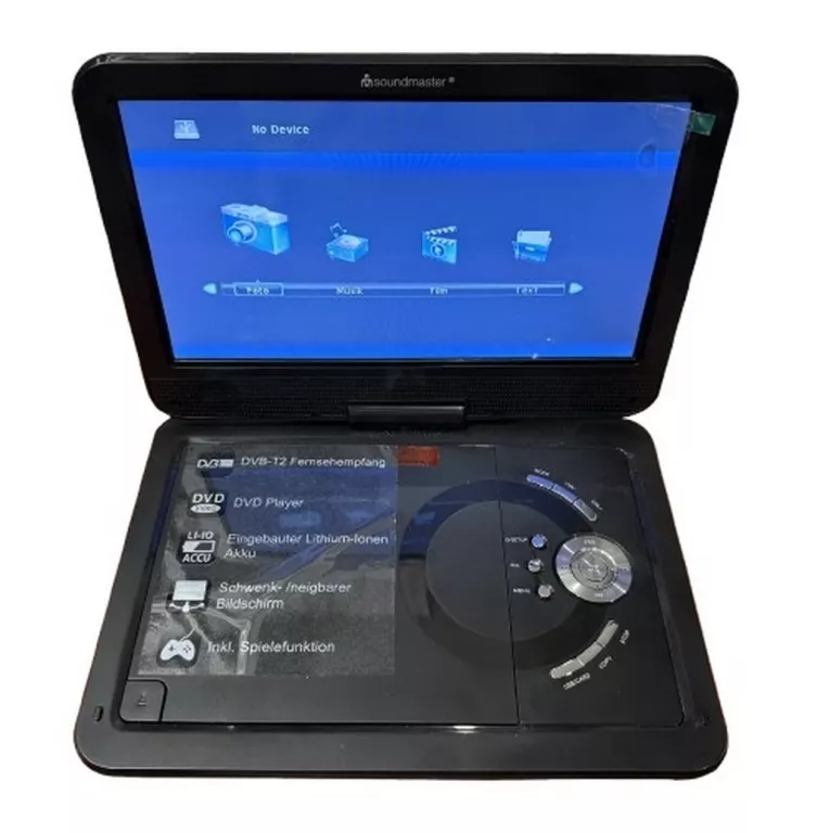 PRZENOŚNY ODTWARZACZ DVD + TUNER DVB-T2 SOUNDMASTER PDB1910SW