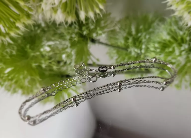 PIĘKNA SREBRNA BRANSOLETKA ZKULECZKAMI 1,54G/925