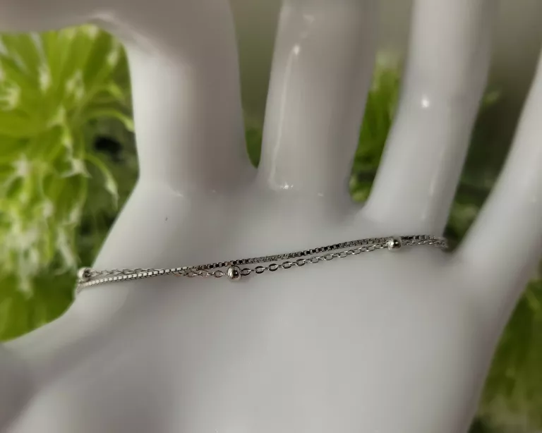 PIĘKNA SREBRNA BRANSOLETKA ZKULECZKAMI 1,54G/925