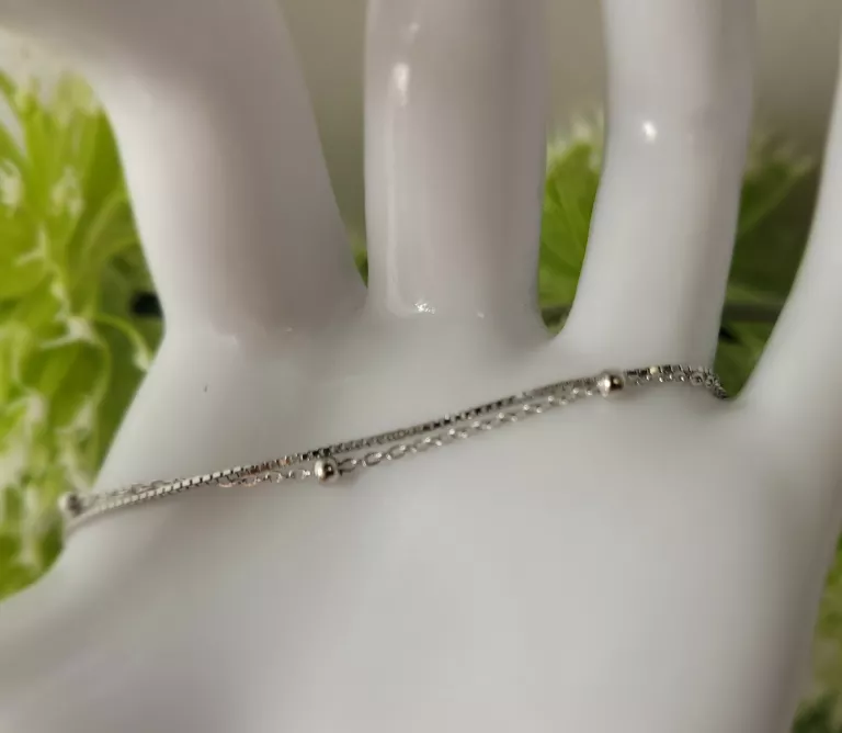 PIĘKNA SREBRNA BRANSOLETKA ZKULECZKAMI 1,54G/925