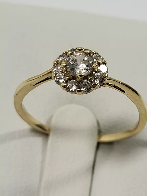 PIĘKNY BŁYSZCZĄCY ZŁOTY PIERŚCIONEK