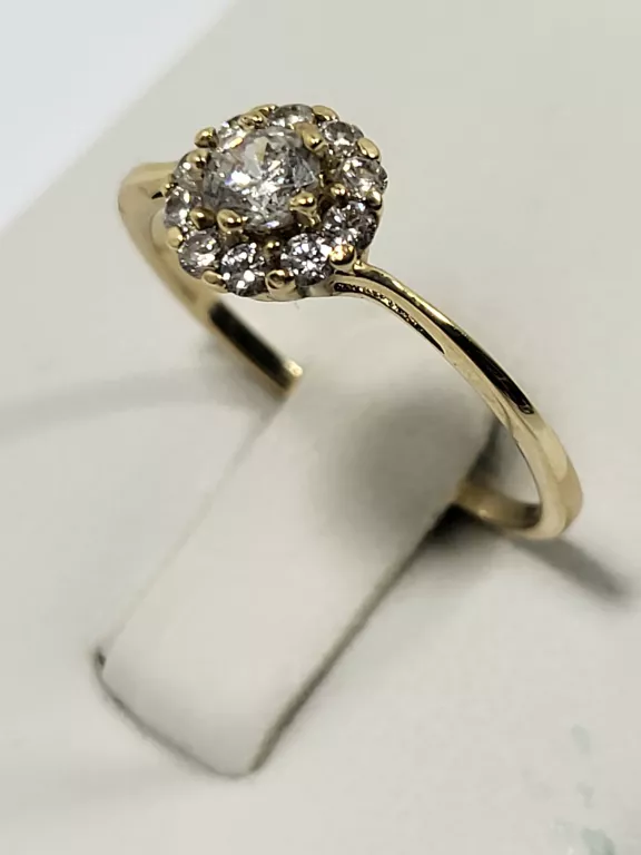 PIĘKNY BŁYSZCZĄCY ZŁOTY PIERŚCIONEK