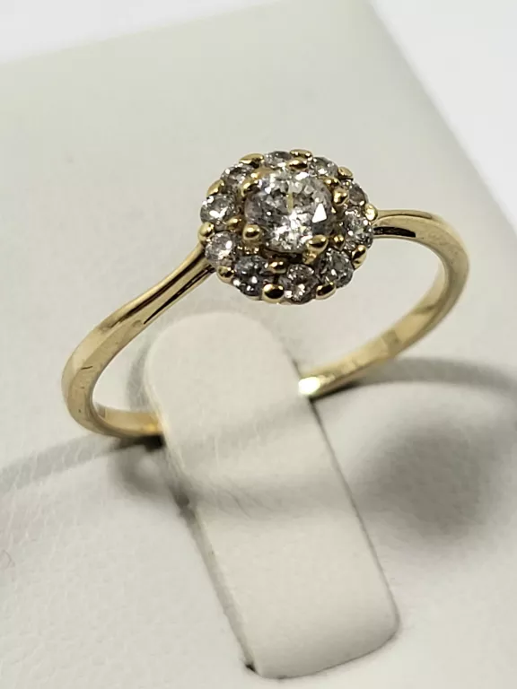 PIĘKNY BŁYSZCZĄCY ZŁOTY PIERŚCIONEK