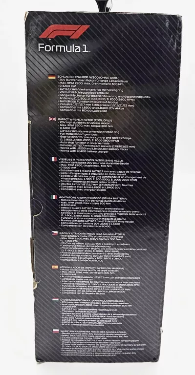 KLUCZ UDAROWY AKUMULATOROWY FORMULA 1 / 300 NM / 20V / 1/2"