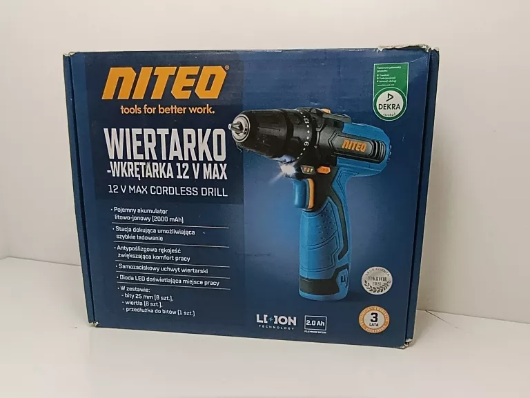 AKUMULATOROWA WIERTARKO WKRĘTARKA 12 V NITEO TOOLS