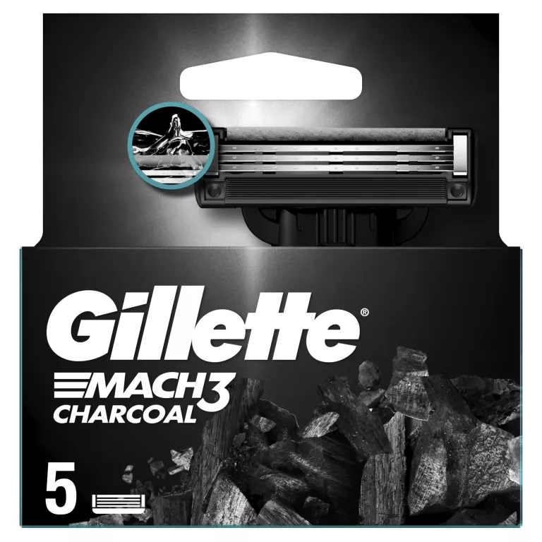 GILLETTE MACH3 CHARCOAL WKŁADY DO MASZYNKI 5 SZT. *FABRYKA*