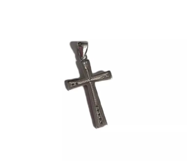 SREBRNA ZAWIESZKA KRZYŻ CYRKONIE