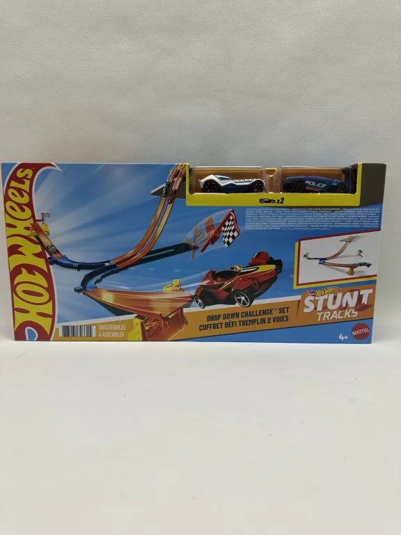 HOT WHEELS TOR SAMOCHODOWY PODWÓJNY ZJAZD ZESTAW TURBOWYŚCIG 2 AUTKA