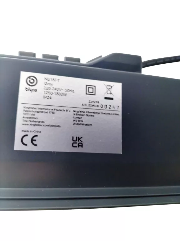 GRZEJNIK BLYSS NE15FT 1500W