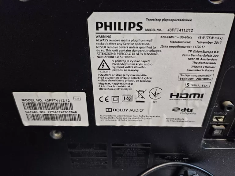 TELEWIZOR PHILIPS 43PFT4112/12