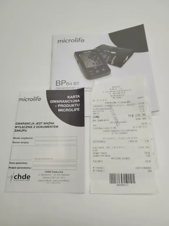 CIŚNIENIOMIERZ MICROLIFE BP B4 BT KOMPLET GW@RANCJA