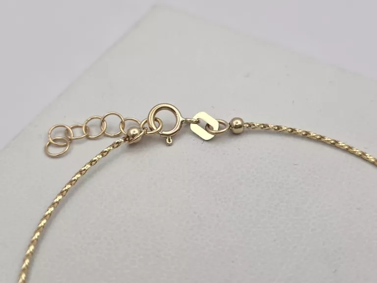 ZŁOTA BRANSOLETKA DIAMENTOWE KULKI - 585 14K 17-18,5CM 0,90G