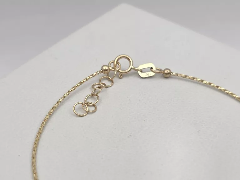 ZŁOTA BRANSOLETKA DIAMENTOWE KULKI - 585 14K 17-18,5CM 0,90G