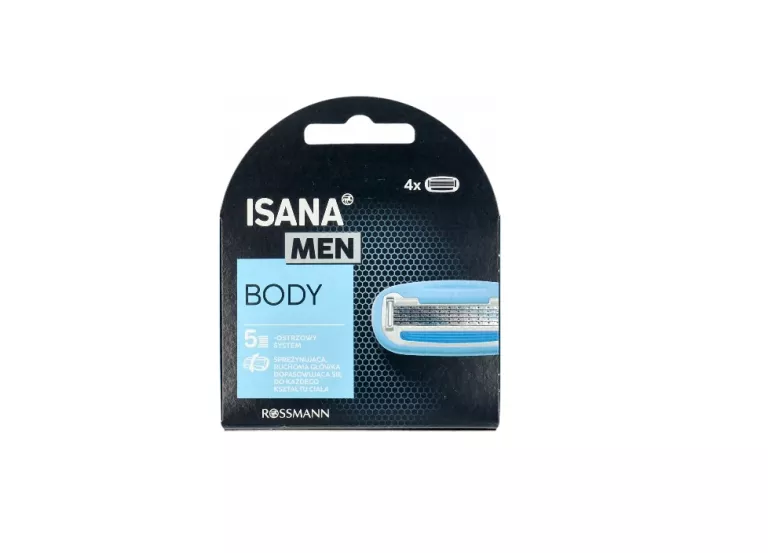 ISANA MEN BODY 4SZT. WKŁADY DO MASZYNKI DO GOLENIA 5-OSTRZOWE DLA MĘŻCZYZN