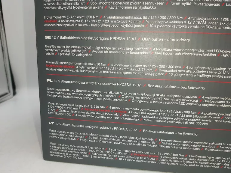 KLUCZ UDAROWY PARKSIDE 12V CORDLESS PPDSSA 12 A1 KOMPLET