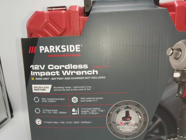 KLUCZ UDAROWY PARKSIDE 12V CORDLESS PPDSSA 12 A1 KOMPLET