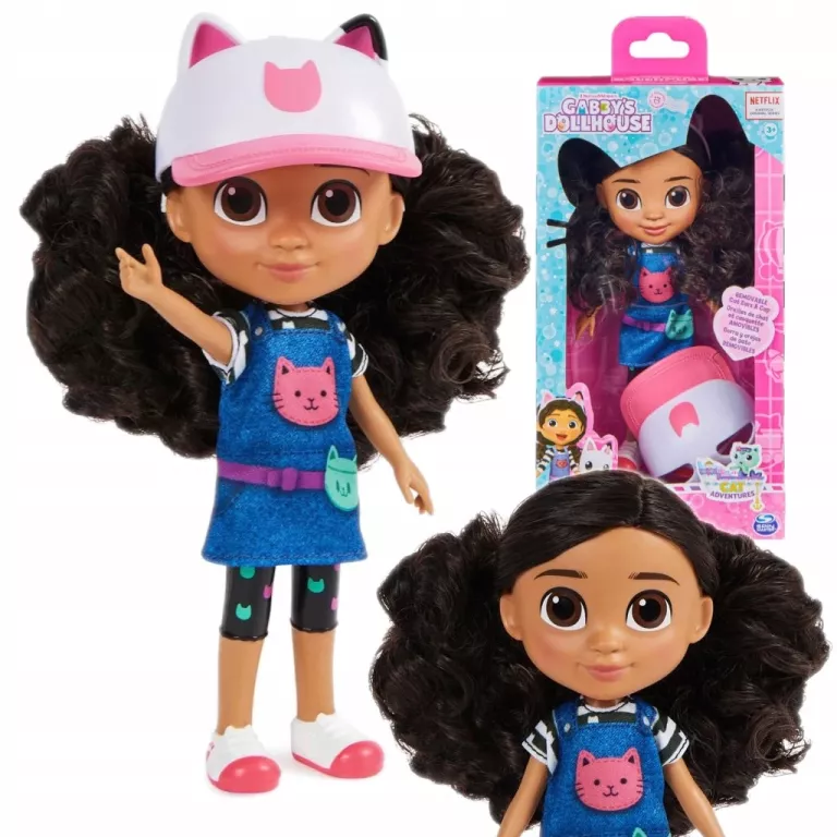 LALKA GABI GIRL GABBY'S DOLLHOUSE FIGURKA KOCI DOMEK W PODRÓŻY ZESTAW 20CM