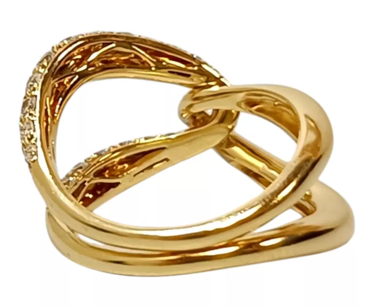 FENOMENALNY ZŁOTY PIERŚCIONEK PRÓBY 750 BRYLANTY ROZMIAR 15