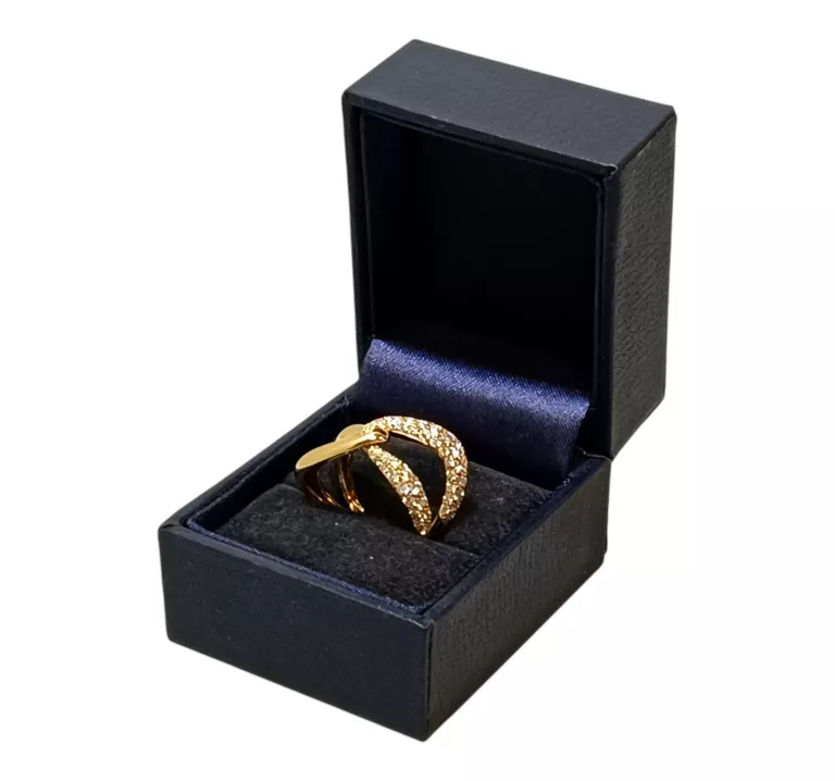 FENOMENALNY ZŁOTY PIERŚCIONEK PRÓBY 750 BRYLANTY ROZMIAR 15