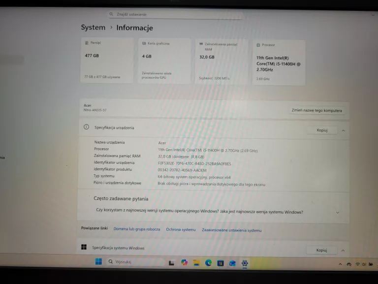 acer-nitro-5-an515-57-55tx-i5-11400h-rtx-3050-32gb-ram-512gb-ssd-pojemnosc-dysku-512