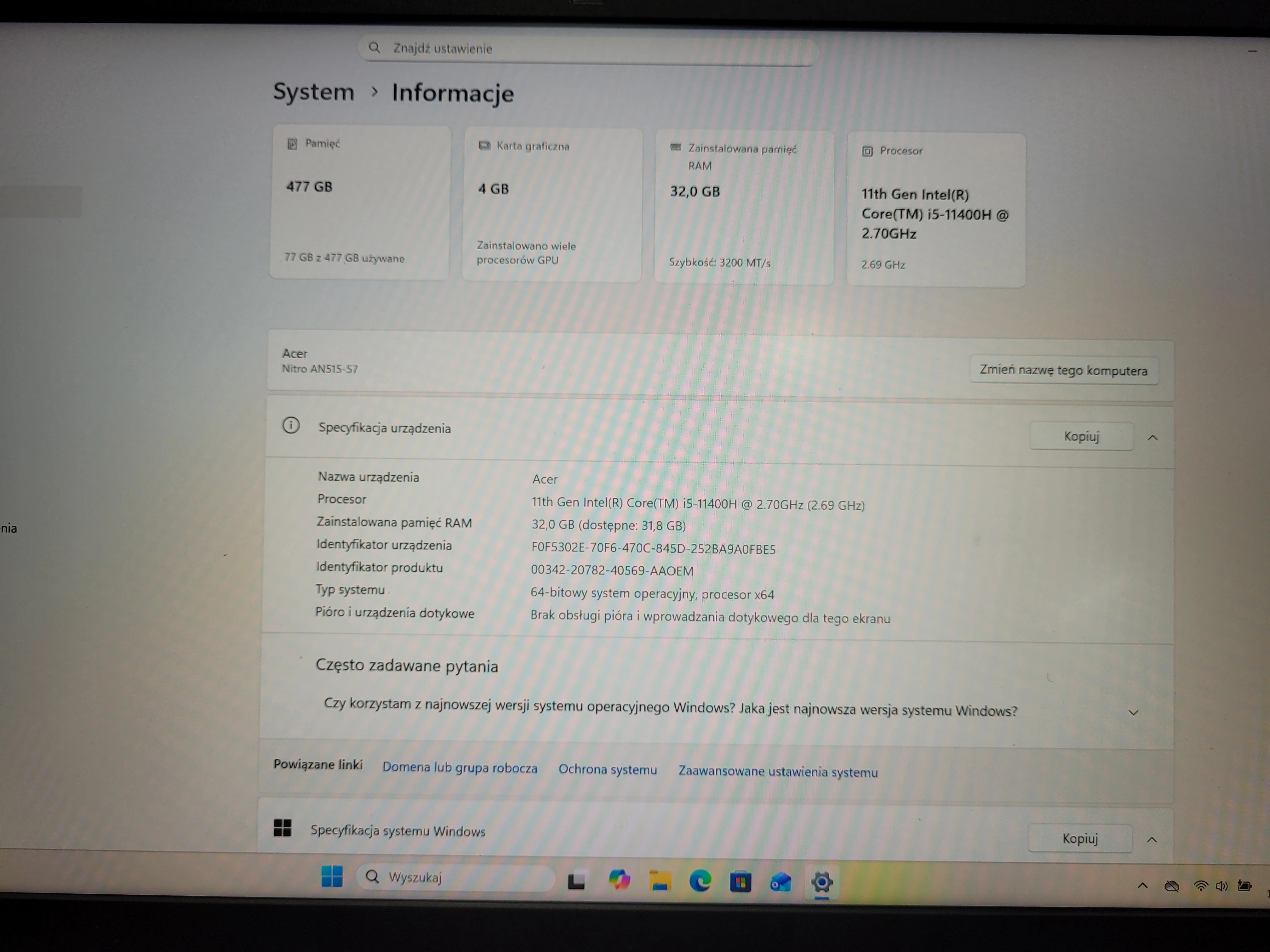 acer-nitro-5-an515-57-55tx-i5-11400h-rtx-3050-32gb-ram-512gb-ssd-pojemnosc-dysku-512