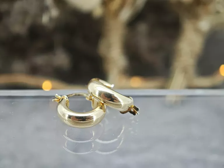 CUDOWNE ZŁOTE KOLCZYKI KOŁA PRÓBY 585 W.1,92G