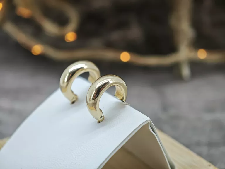 CUDOWNE ZŁOTE KOLCZYKI KOŁA PRÓBY 585 W.1,92G