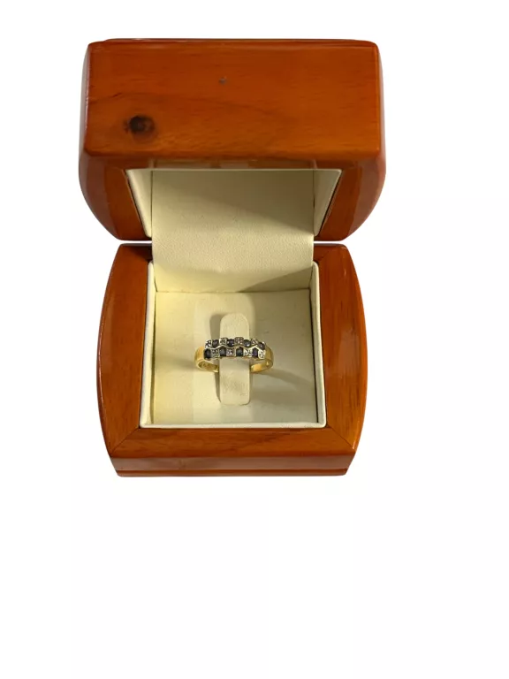 PIĘKNY ZŁOTY PIERŚCIONEK 750P. DIAMENCIKI