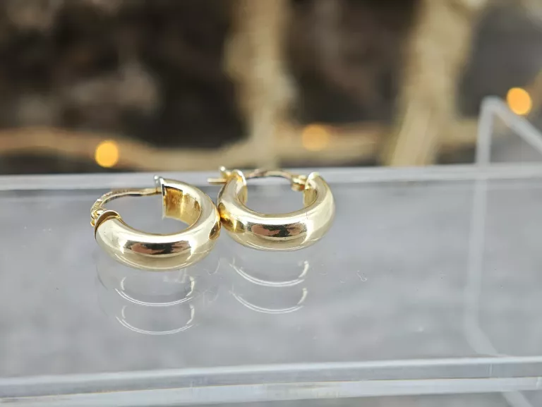 CUDOWNE ZŁOTE KOLCZYKI KOŁA PRÓBY 585 W.1,92G