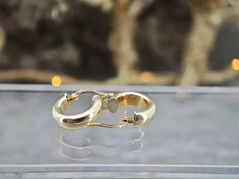 CUDOWNE ZŁOTE KOLCZYKI KOŁA PRÓBY 585 W.1,92G