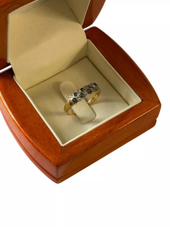 PIĘKNY ZŁOTY PIERŚCIONEK 750P. DIAMENCIKI