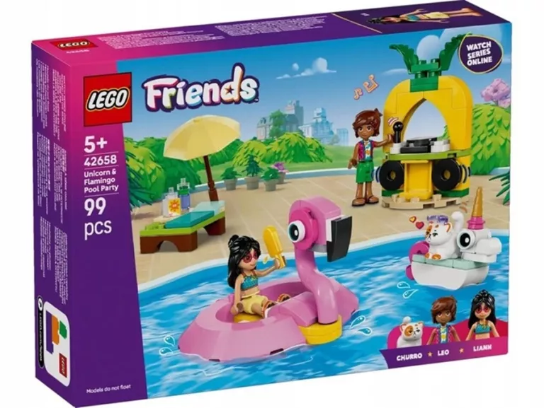 KLOCKI LEGO FRIENDS 42658 IMPREZA NA BASENIE Z JEDNOROŻCEM I FLAMINGIEM