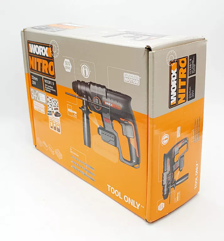 MŁOTOWIERTARKA BEZSZCZOTKOWA WORX WX381.9 20V NITRO