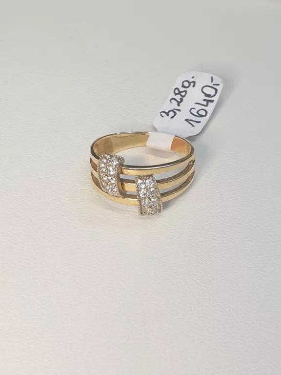 ZŁOTY PIERŚCIONEK Z CYRKONIAMI PR.585 3,28G R.15