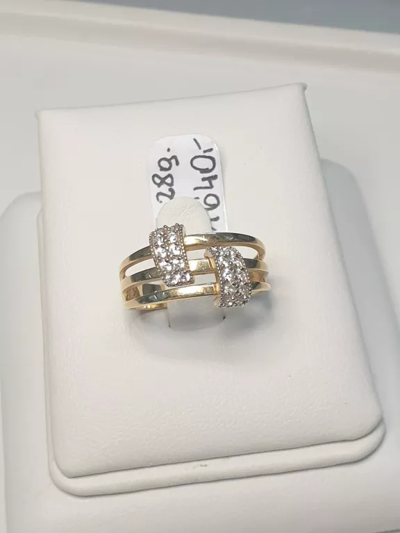 ZŁOTY PIERŚCIONEK Z CYRKONIAMI PR.585 3,28G R.15