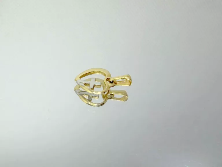 ZŁOTA ZAWIESZKA SERCE / KRZYŻYK 585