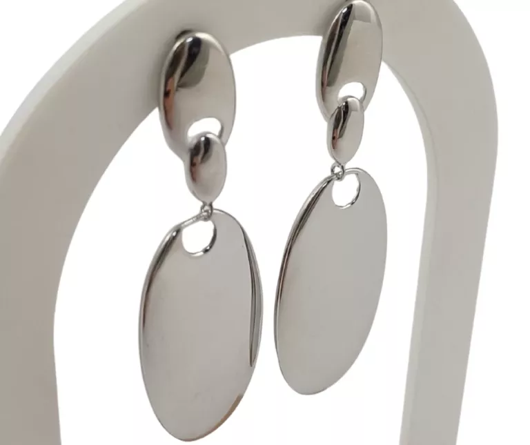 SREBRNE KOLCZYKI OWAL SZTYFT 925