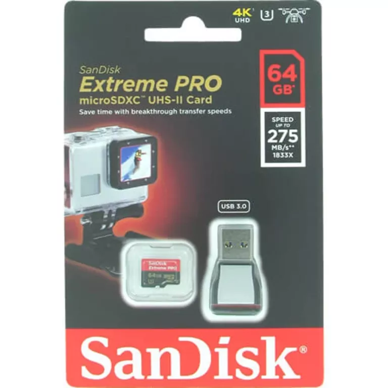 SANDISK MICROSDXC 64GB EXTREME PRO U3 UHS-II 275MB