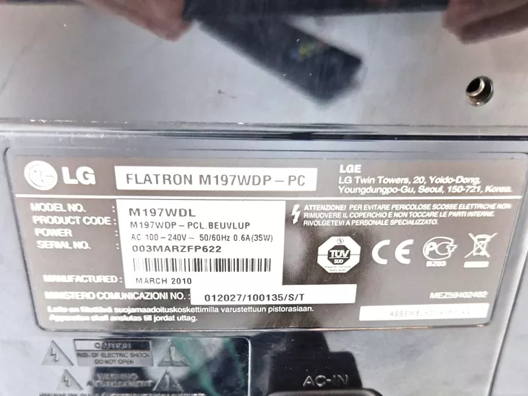 TELEWIZOR LG M197WDL 19 CALI PILOT
