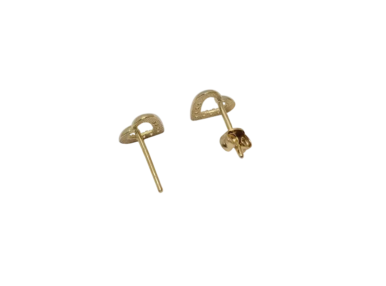 ZŁOTE KOLCZYKI SERCA Z CYRKONIAMI 0,71G PR.585 *BRAK 1 ZATYCZKI*