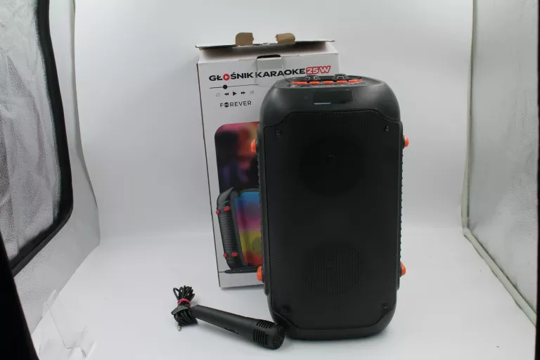 GŁOŚNIK BT KARAOKE FOREVER 25W CZARNY KOMPLET