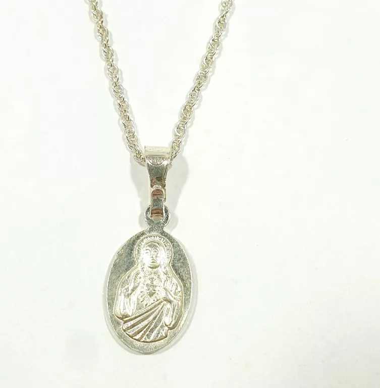 SREBRNY ŁAŃCUSZEK Z MEDALIKIEM PR925 3,09G 45CM