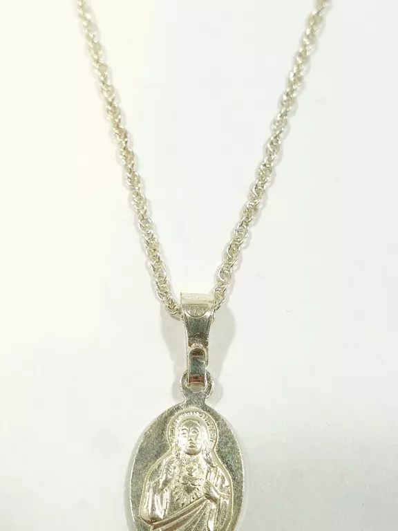 SREBRNY ŁAŃCUSZEK Z MEDALIKIEM PR925 3,09G 45CM